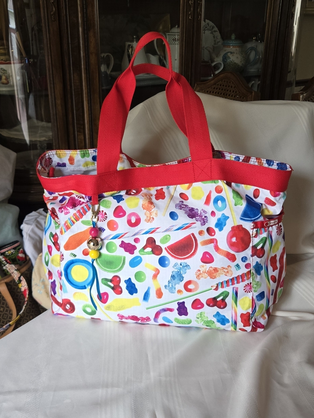 EUC RARE Large Dylan's Candy Bar X Lesportsac Tote Bag w/ Shoulder Strap